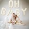 40 Inch Beige OH BABY Foil Balloon for Baby Shower, Large Cream White Oh Baby Balloons Letters with Ribbon, Neutral Ivory Alphabet Oh Baby Balloon Banner Sign for Gender Reveal Backdrop Party Decorations